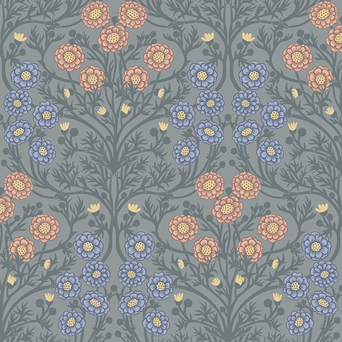 Dutch Wallcoverings Ekbacka - Bellis Grey - Grijs