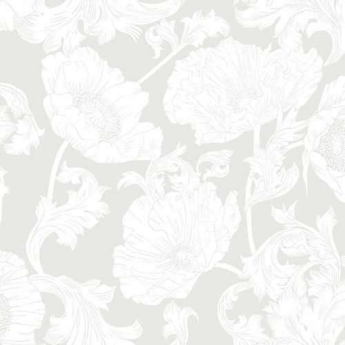 Dutch Wallcoverings Ekbacka - Papaver White - Wit