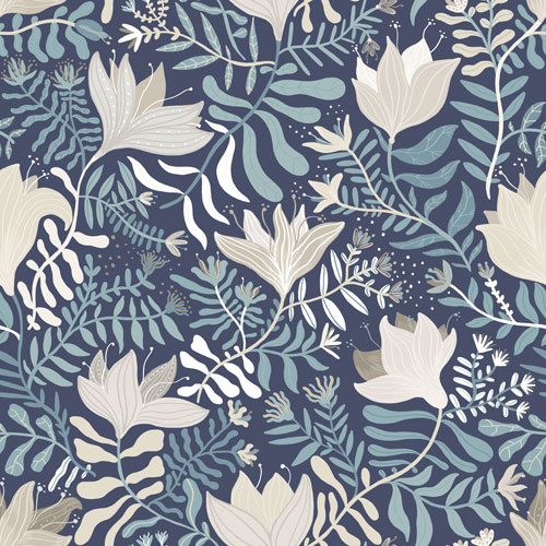 Dutch Wallcoverings Lina - Brita Bleu - Blauw