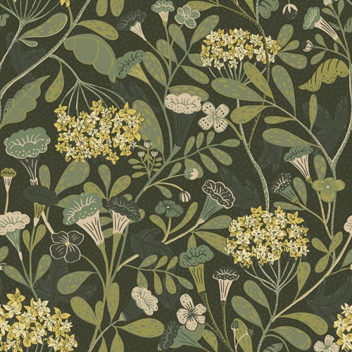 Dutch Wallcoverings Lina - Hybbe Dark Green - Groen