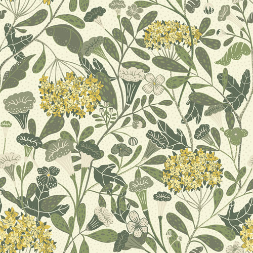 Dutch Wallcoverings Lina - Hybbe Light Green - Groen