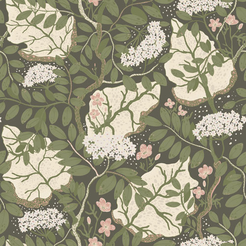 Dutch Wallcoverings Lina - Ulla -Britt Green - Groen