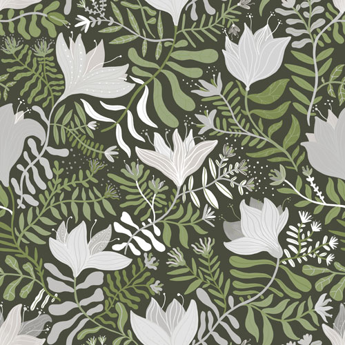 Dutch Wallcoverings Lina - Brita Green - Groen