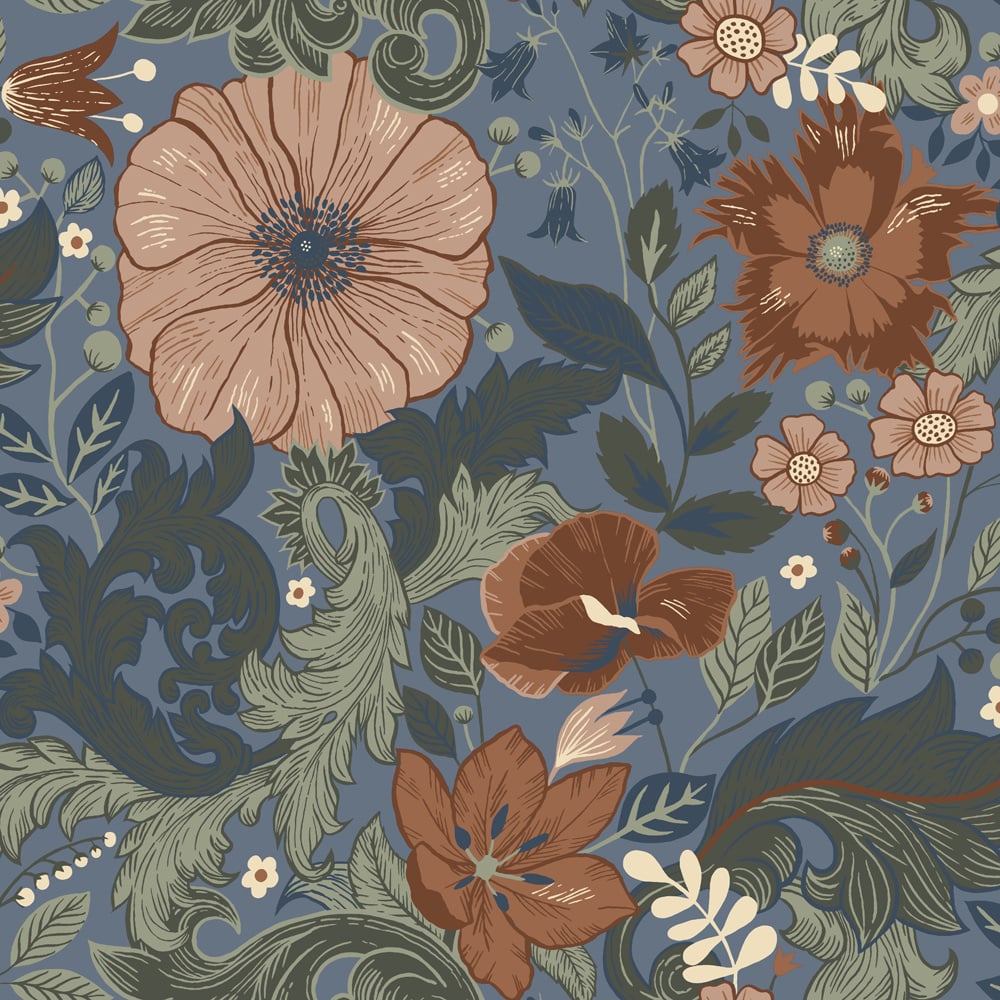 Dutch Wallcoverings Angas - Victoria Blue - Blauw