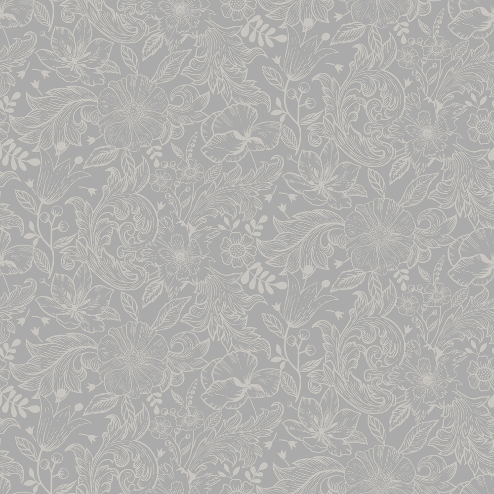 Dutch Wallcoverings Angas - Wilma Grey - Grijs