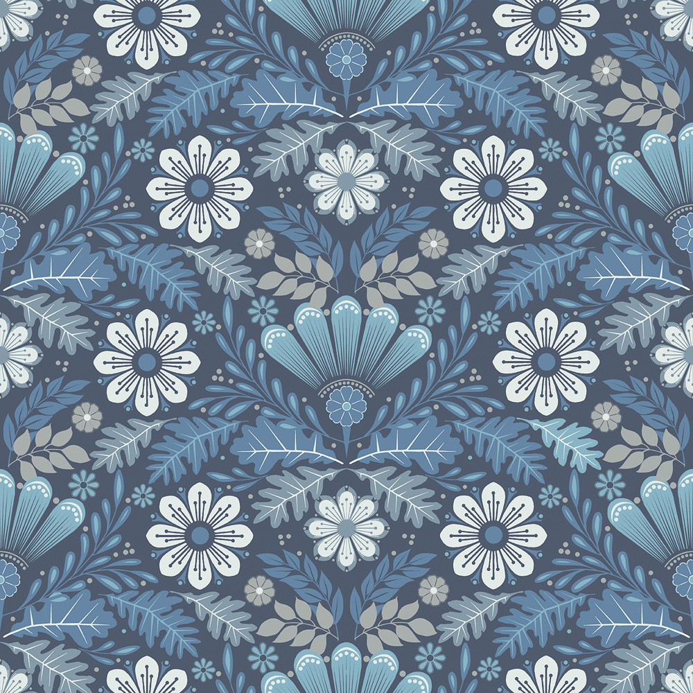 Dutch Wallcoverings Sunnano - Klockrike Blue - Blauw