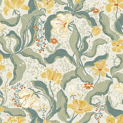 Dutch Wallcoverings Lina II - Bodri Yellow - Geel