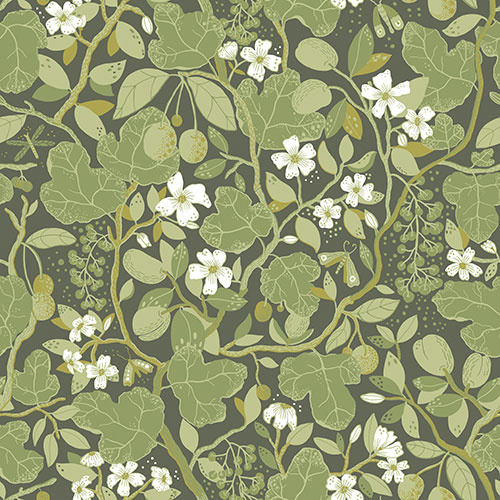 Dutch Wallcoverings Lina II - Ewald Green - Groen