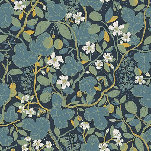 Dutch Wallcoverings Lina II - Ewald Blue - Blauw