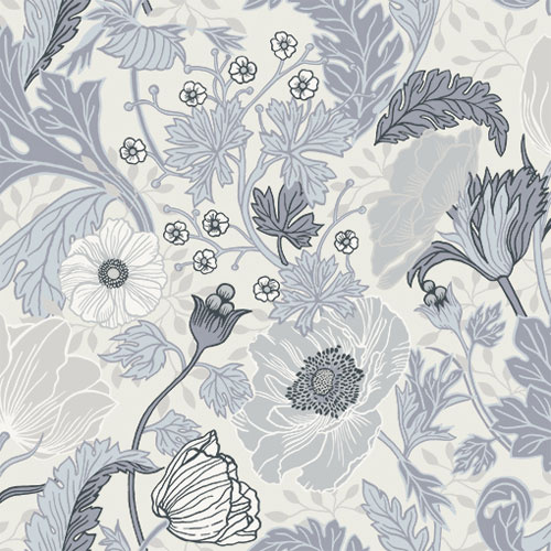 Dutch Wallcoverings Gronhaga - Anemone White - Wit