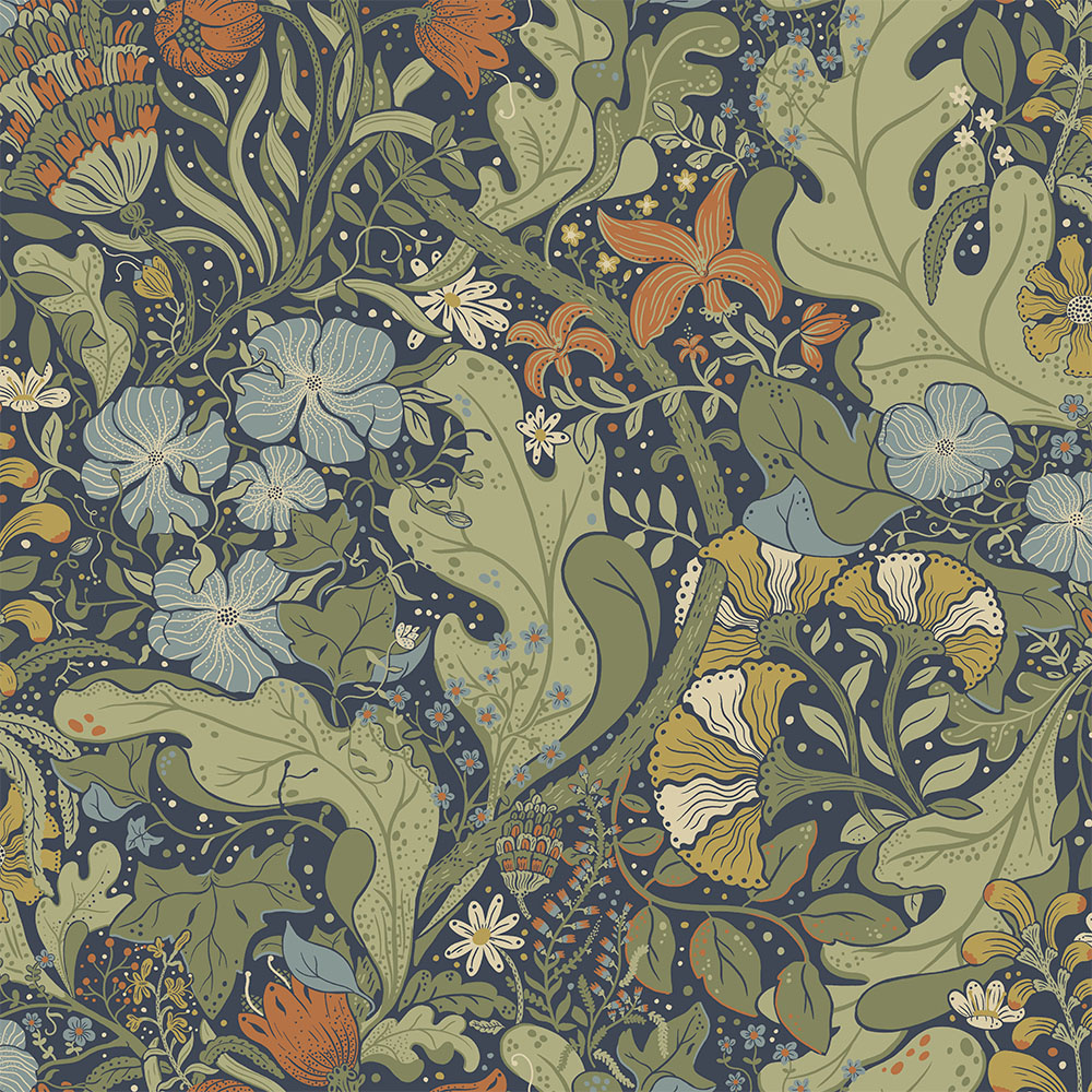 Dutch Wallcoverings Hjärterum - Elise - Donkerblauw