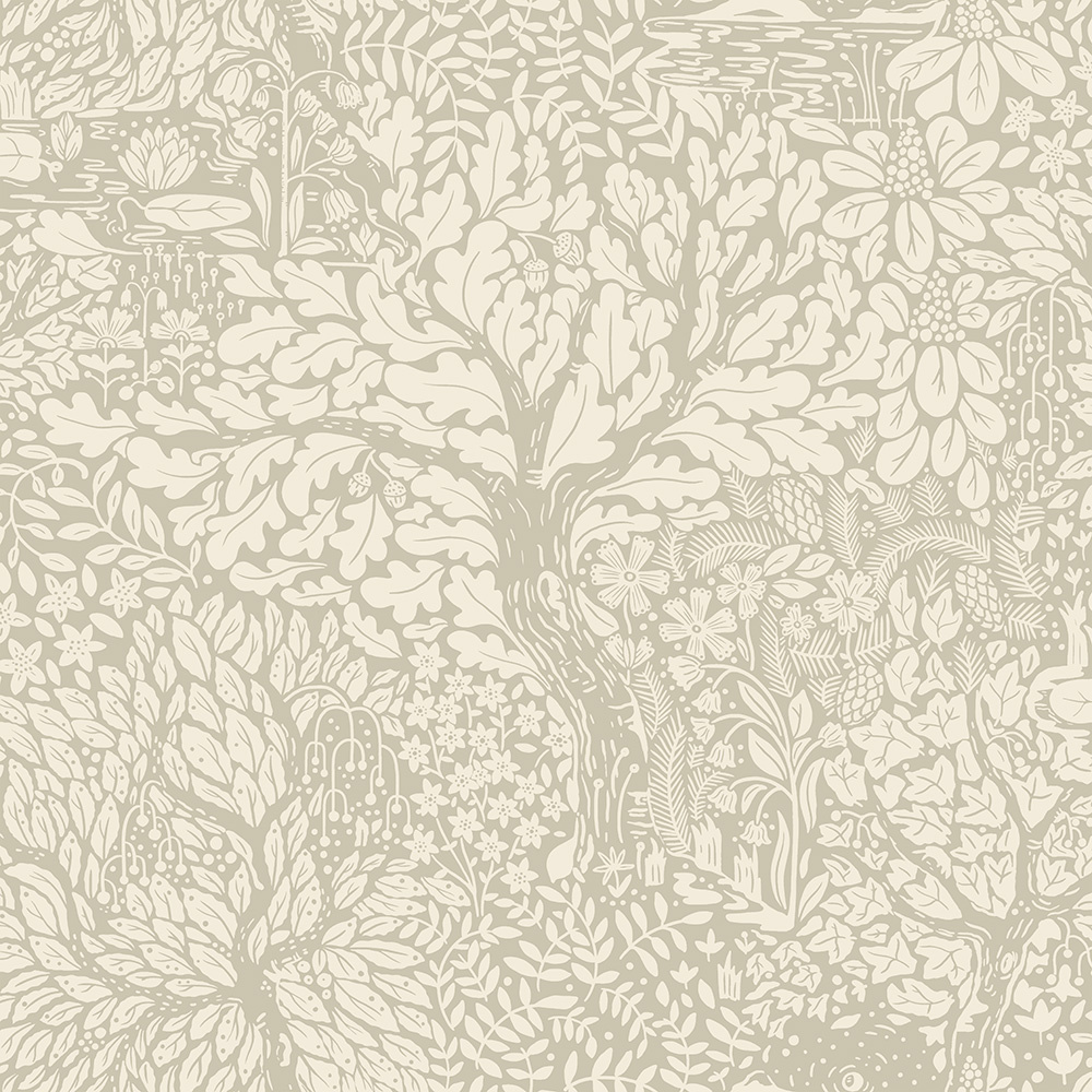 Dutch Wallcoverings Hjärterum - Olle - Beige/Grijs