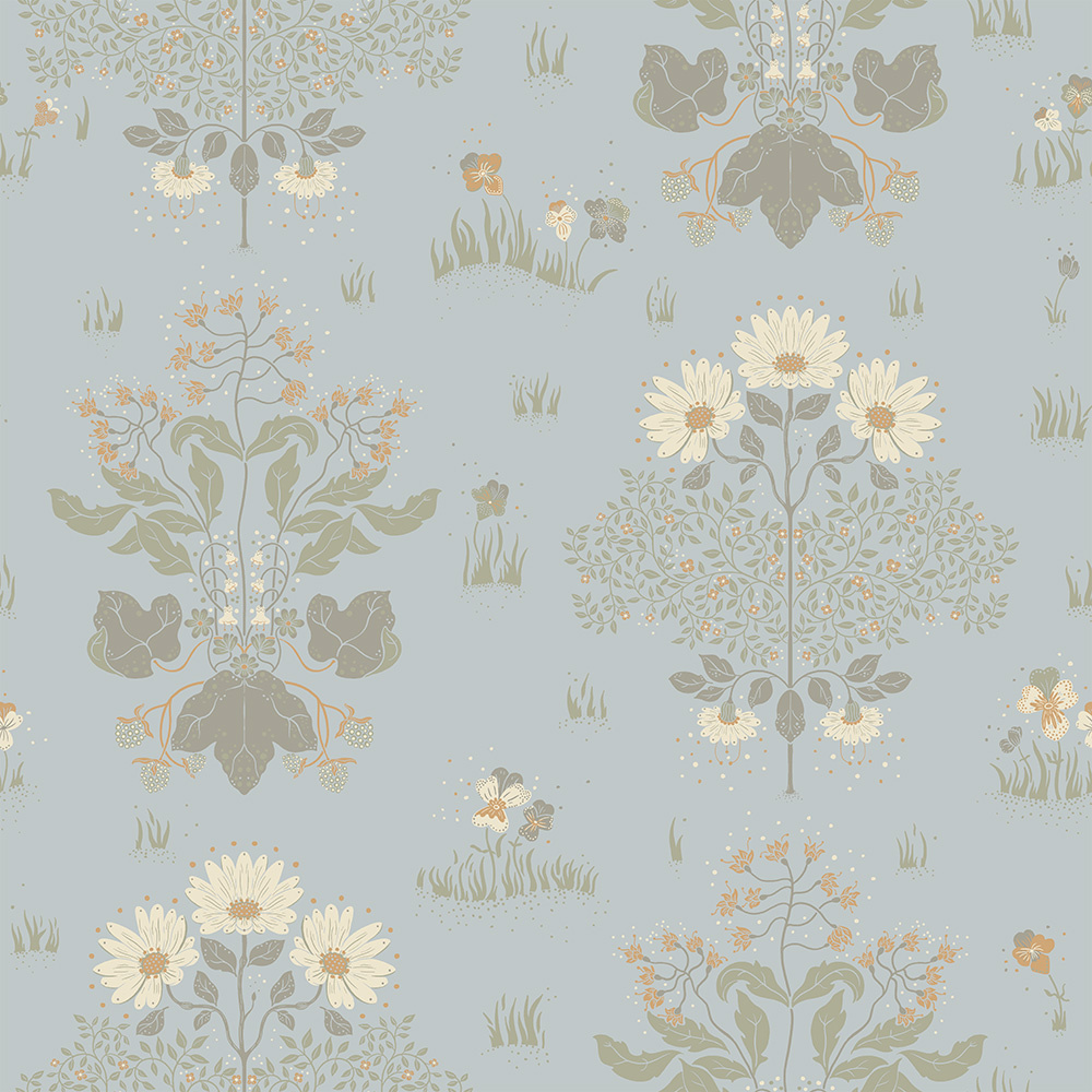 Dutch Wallcoverings Hjärterum - Edla - Lichtblauw