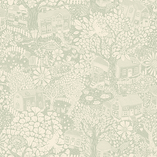 Dutch Wallcoverings Langtan - Bygga Bo Light Green - Groen