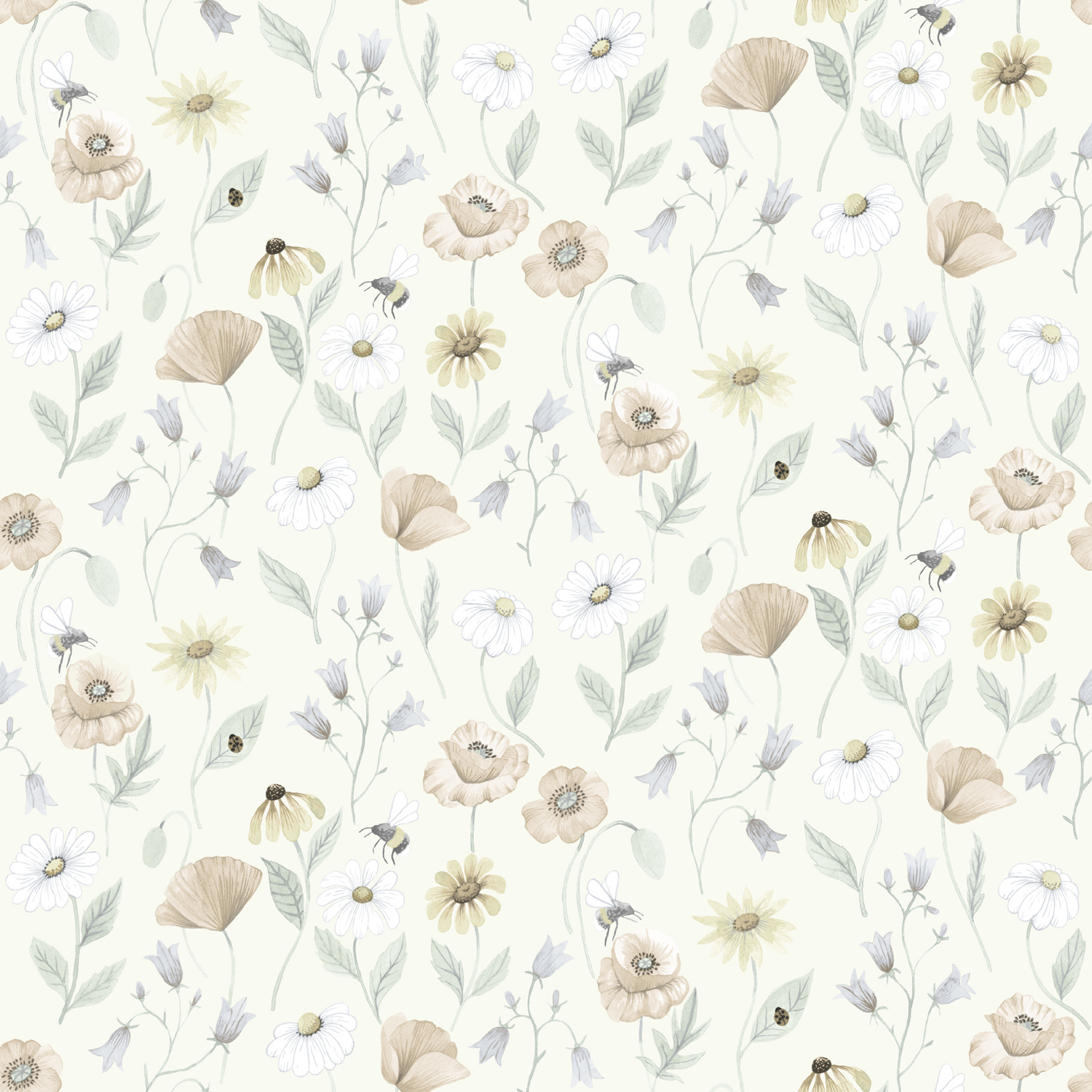 Dutch Wallcoverings Rosenlycka - Flowers Pastel - Multi