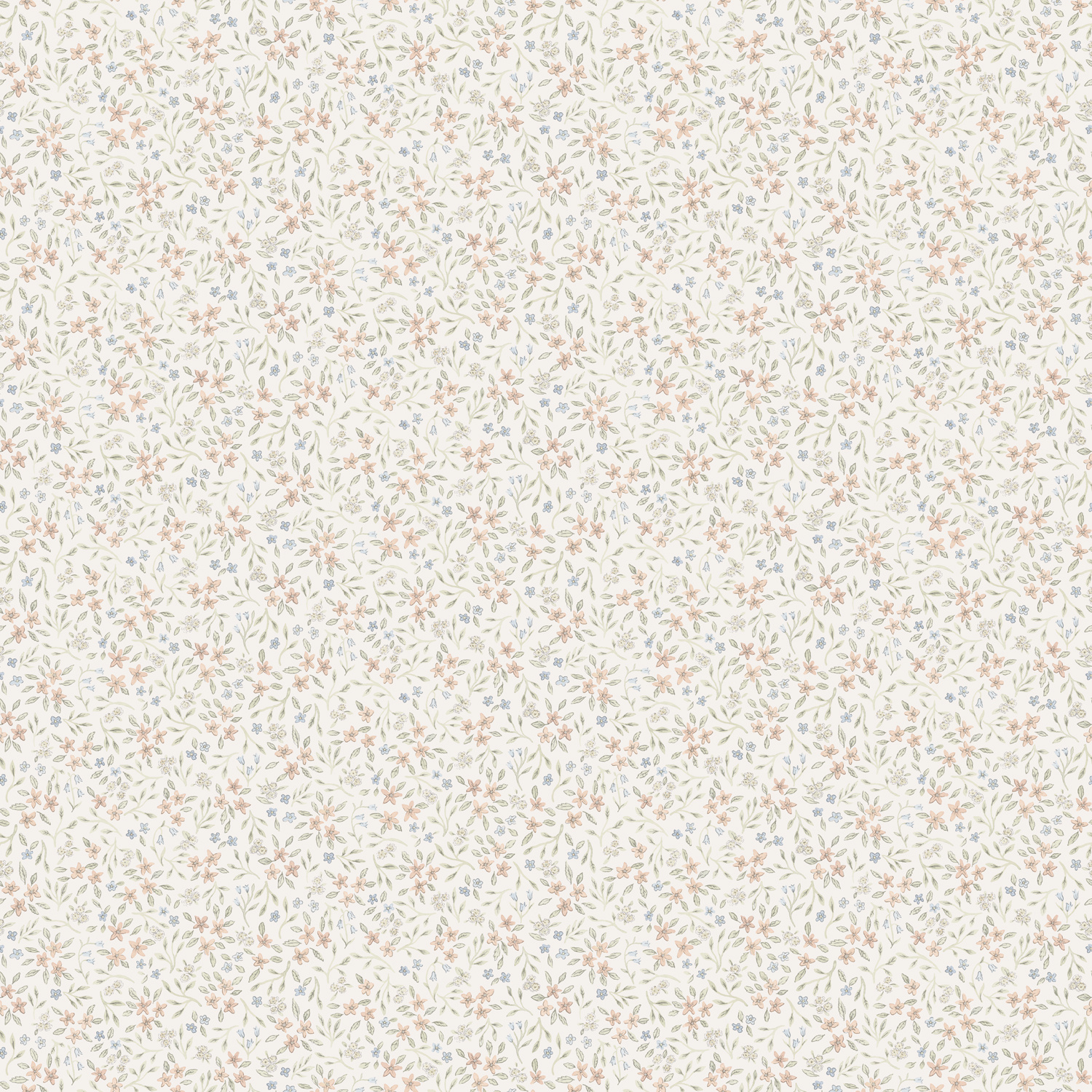 Dutch Wallcoverings Rosenlycka - Mini Flowers Beige - Multi