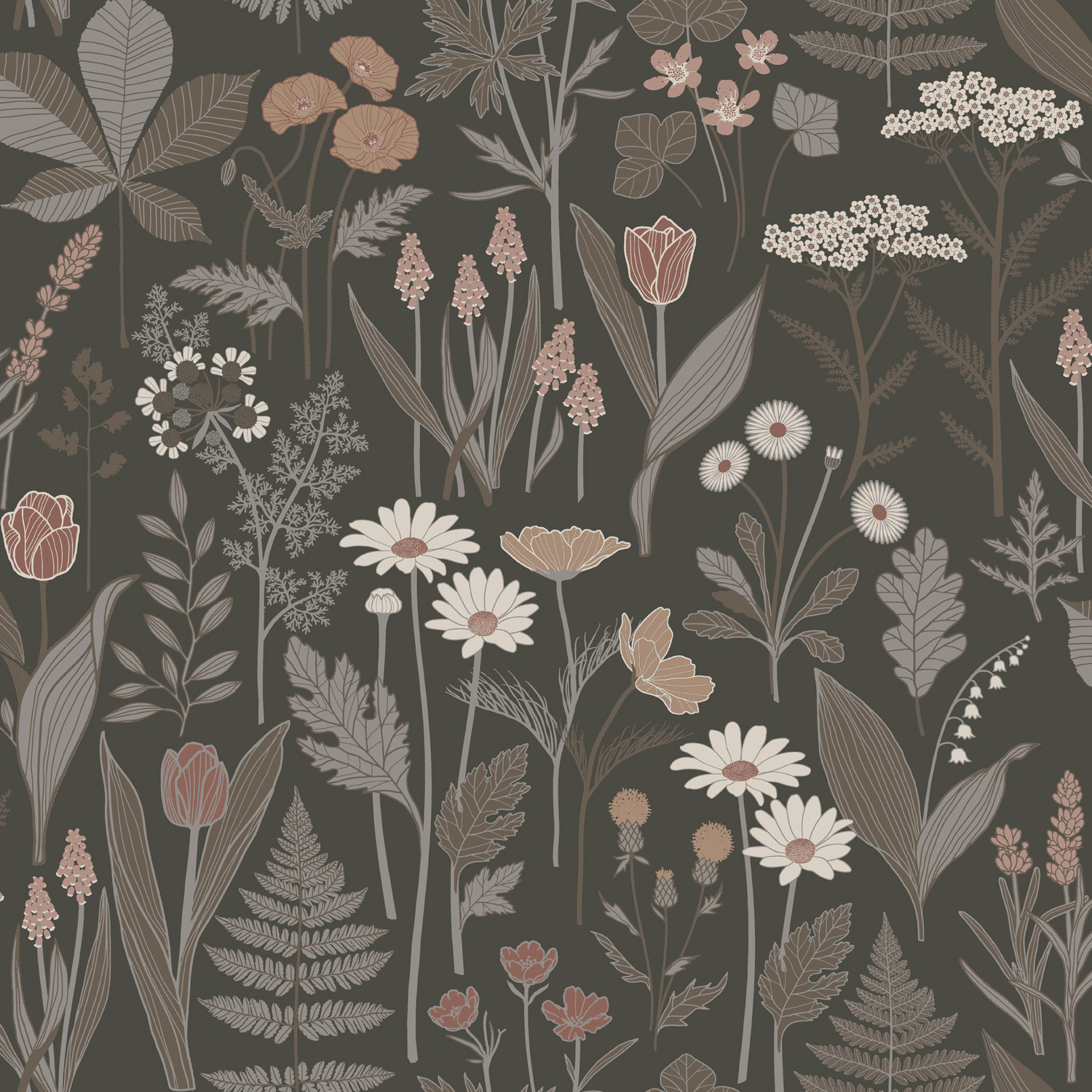 Dutch Wallcoverings Ortagard - Elsa Brown - Bruin