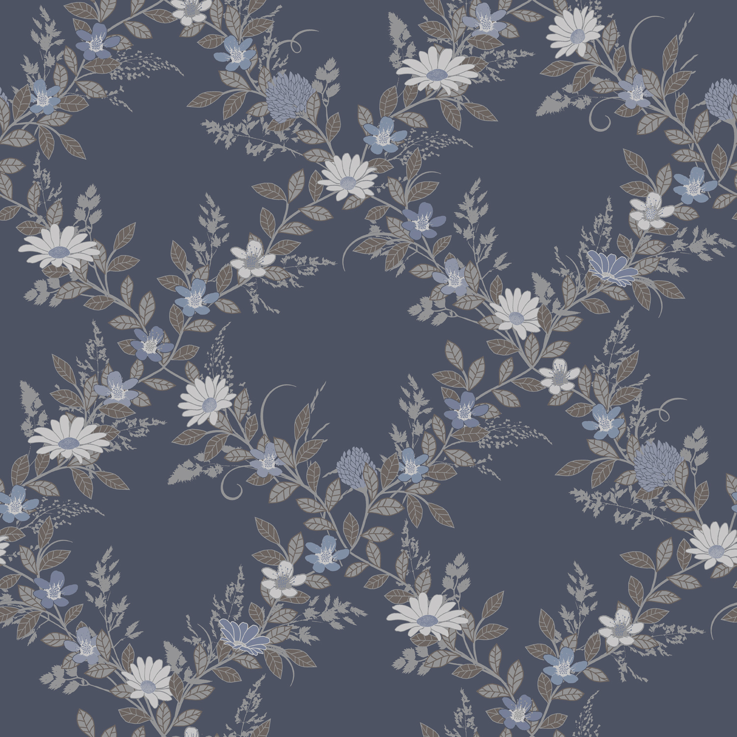 Dutch Wallcoverings Ortagard - Margareta Blue - Blauw