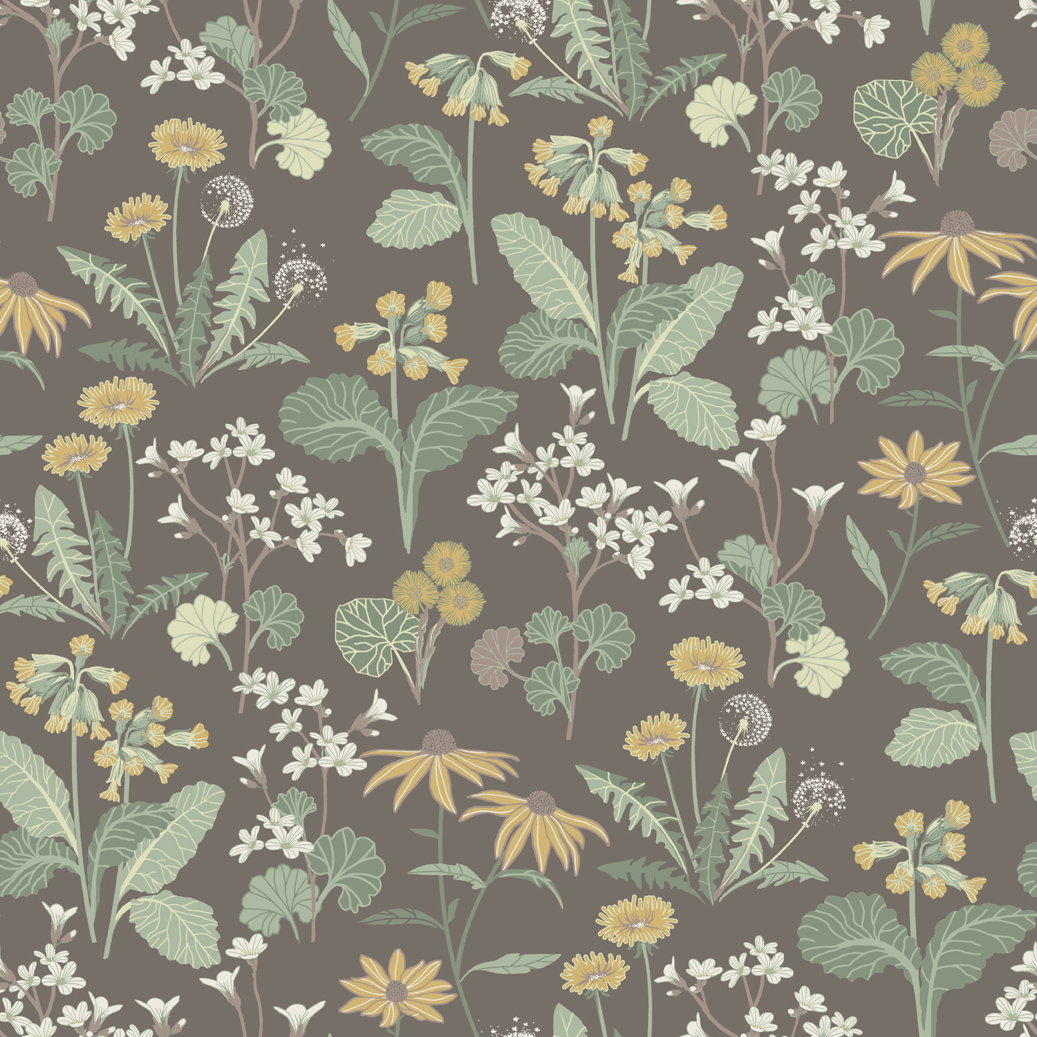 Dutch Wallcoverings Ortagard - Magdalena Brown - Bruin