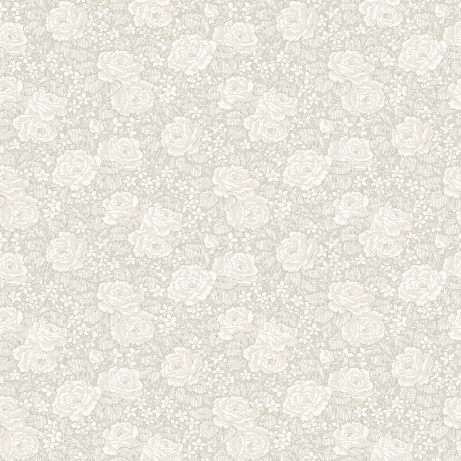 Dutch Wallcoverings Rosenlycka - Roses Cream - Creme