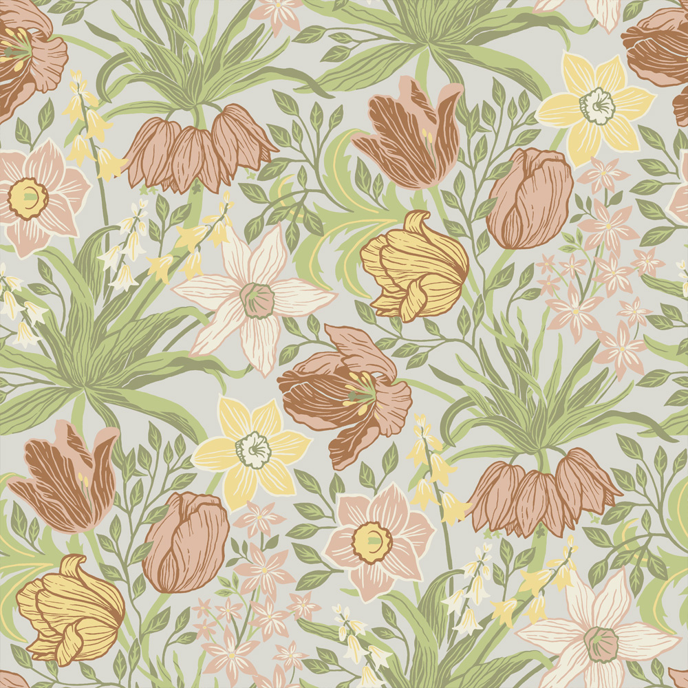 Dutch Wallcoverings Fagelsang - Cecilia Pink/Green