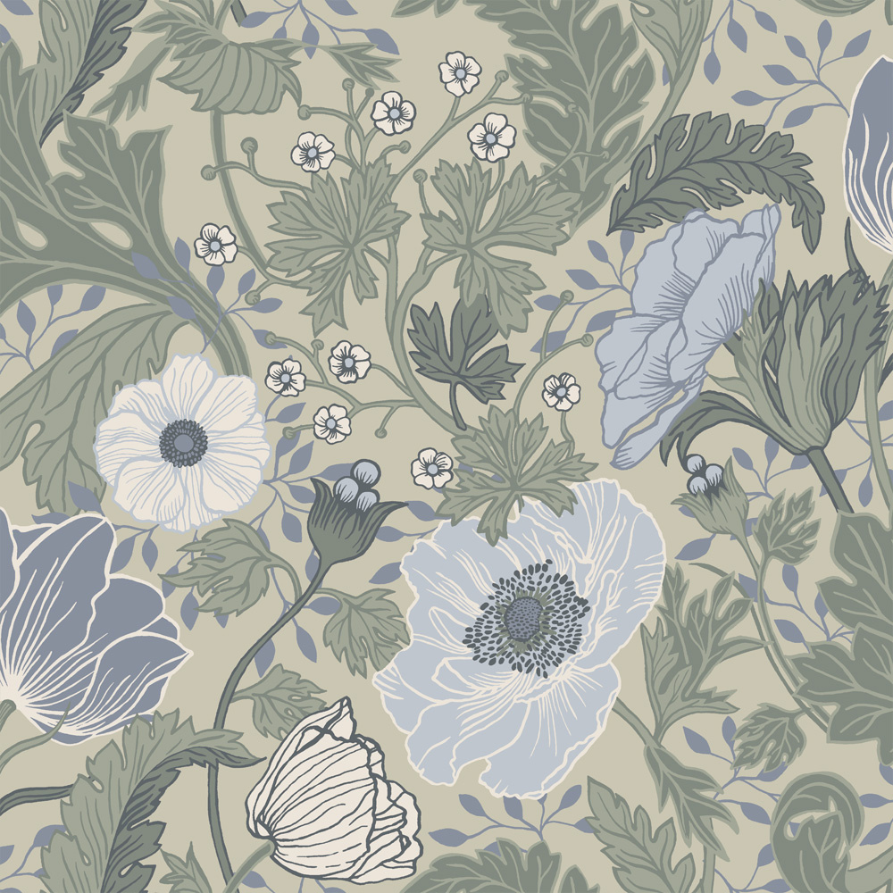 Dutch Wallcoverings Fagelsang - Anemone Blue