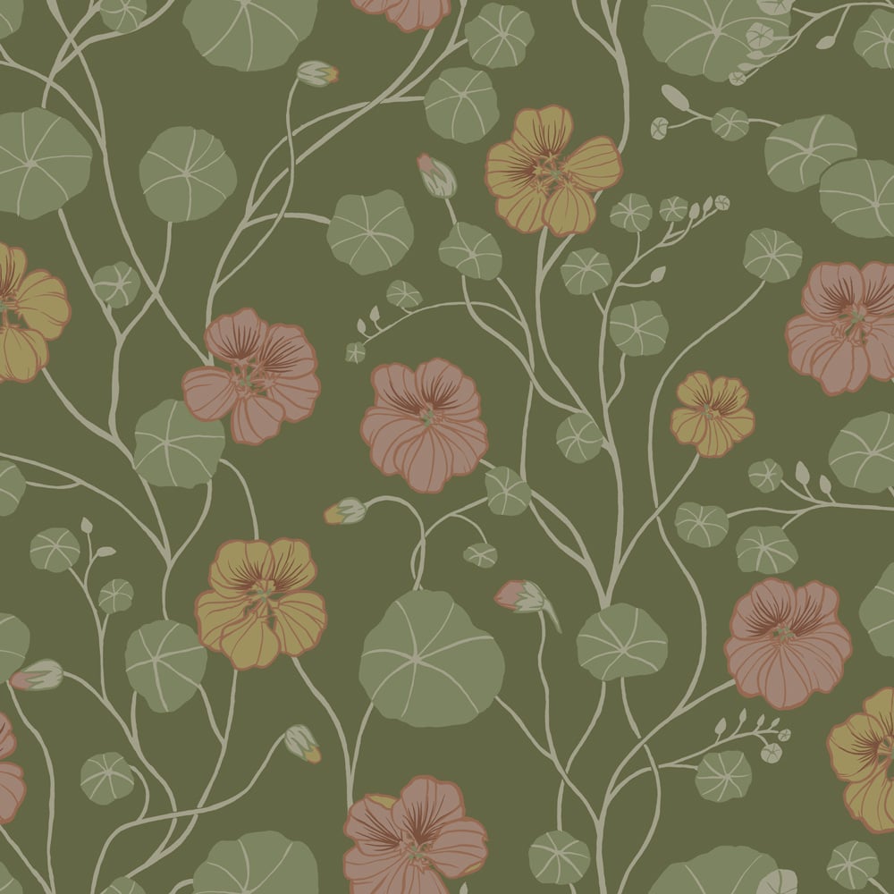 Dutch Wallcoverings Langenas - Krasseslinga Dark Green - Groen