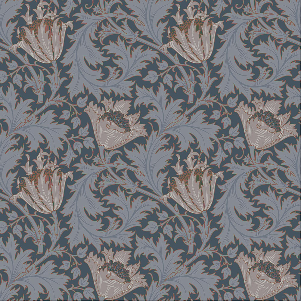 Dutch Wallcoverings Hidden Treasures - Anemone Blauw/Rd