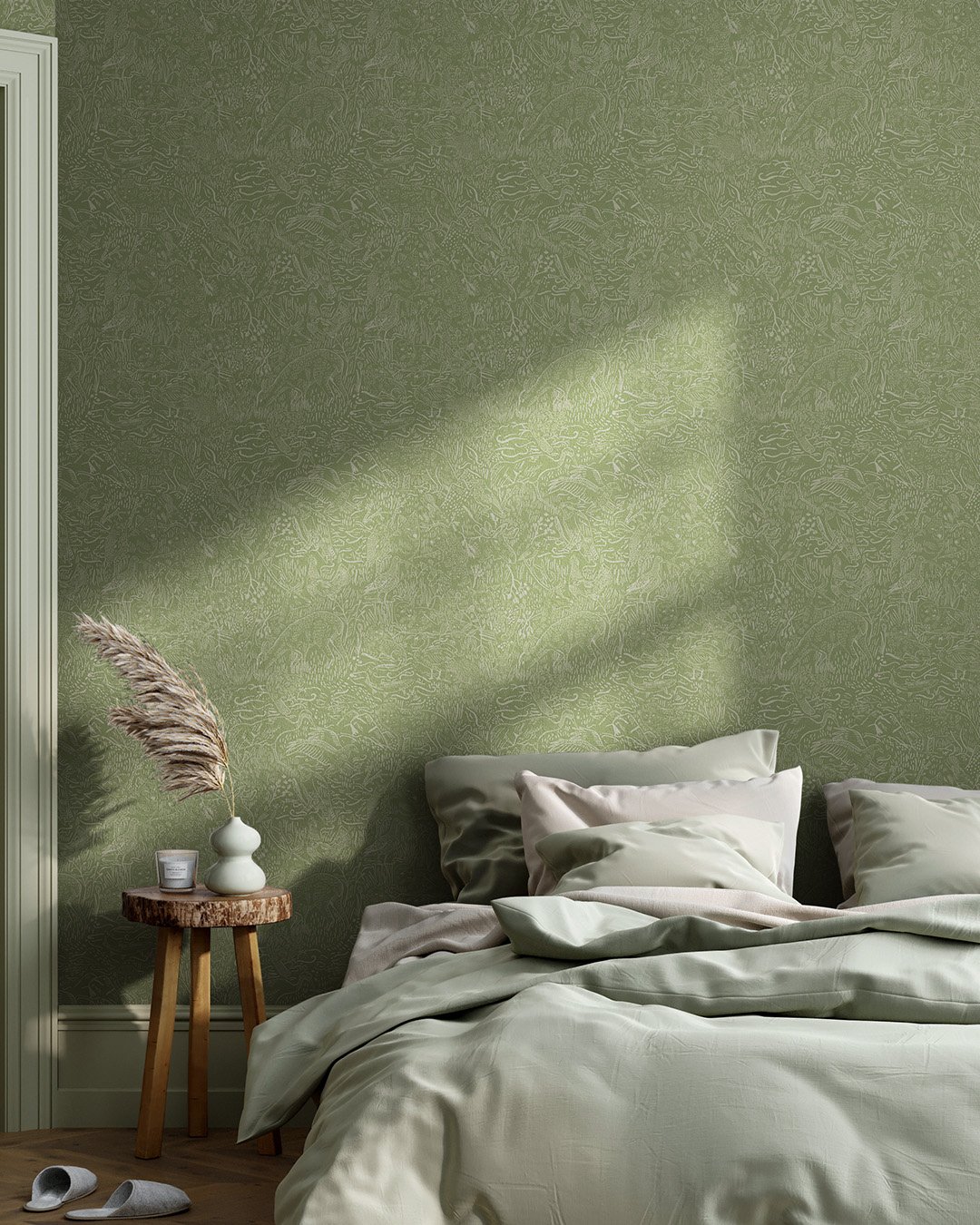 Dutch Wallcoverings Klara & Tove - Landskapsdjur Green - Groen