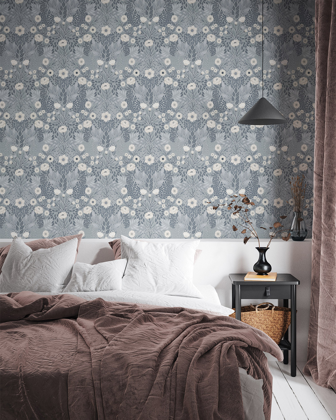 Dutch Wallcoverings Klara & Tove - Äng Blue - Blauw