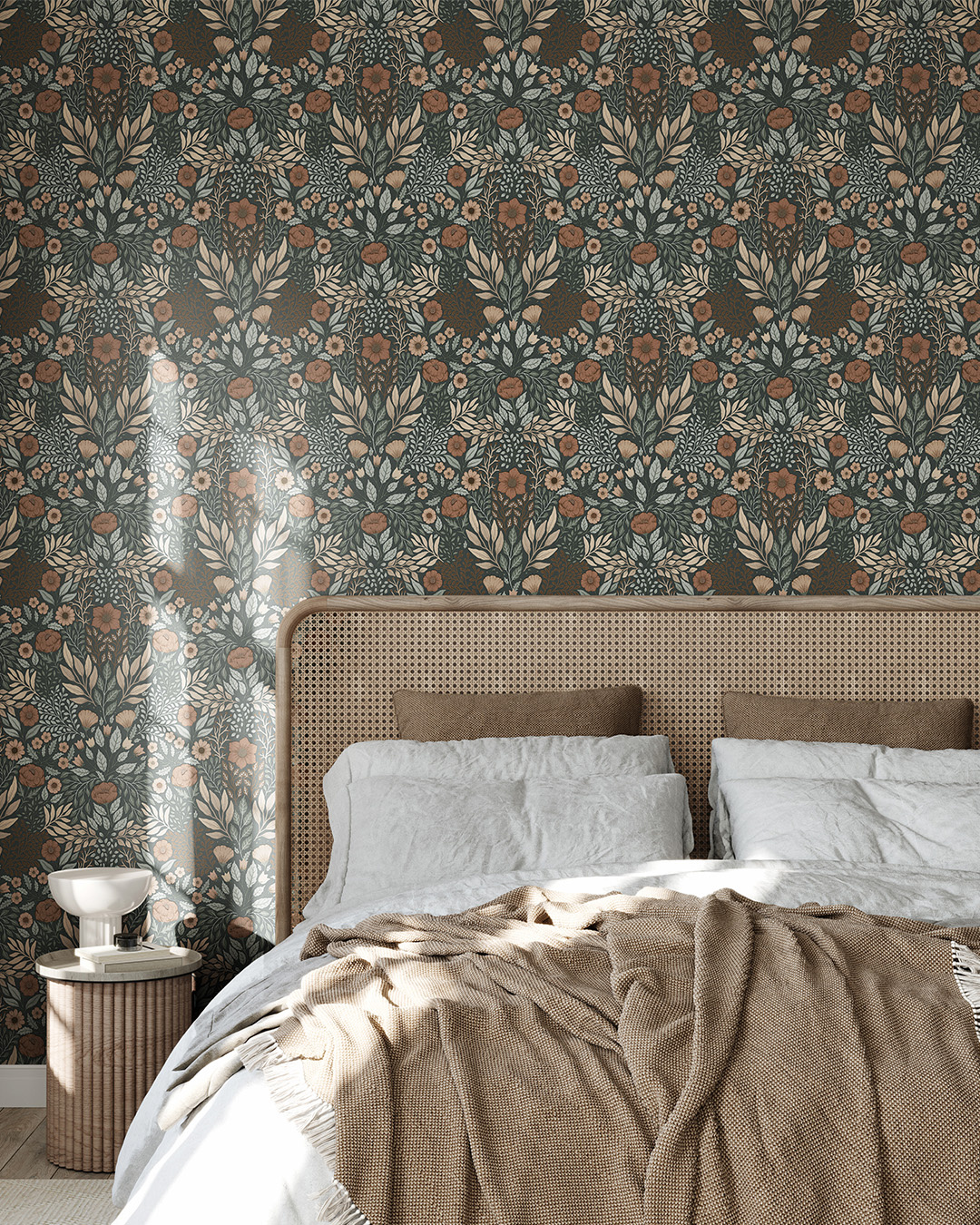 Dutch Wallcoverings Klara & Tove - Äng Black/Dark Blue - Multi