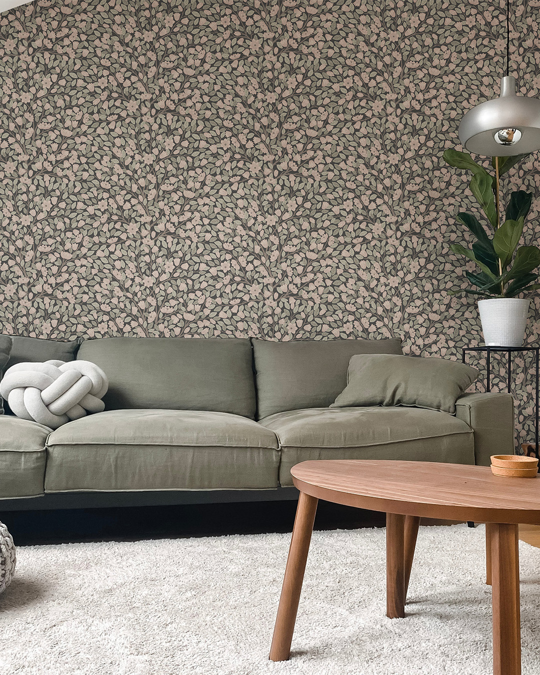 Dutch Wallcoverings Klara & Tove - Magnolia Dark Pink - Bruin/Roze