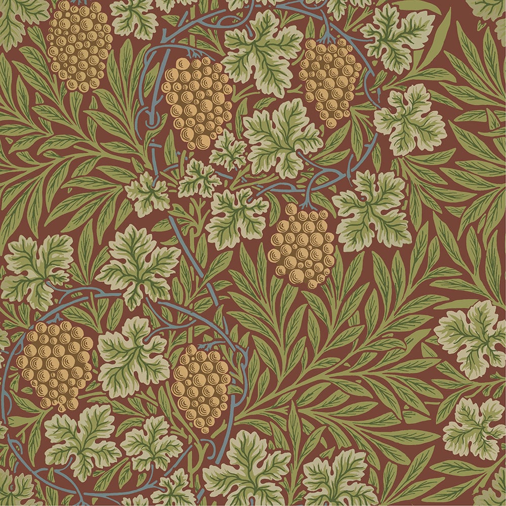 Dutch Wallcoverings Hidden Treasures - Vine Rood/Grn