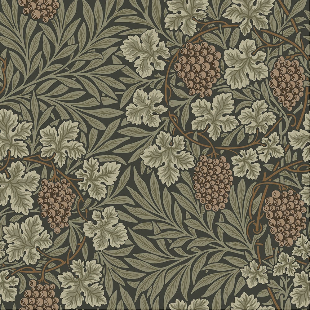 Dutch Wallcoverings Hidden Treasures - Vine Zw/Groen