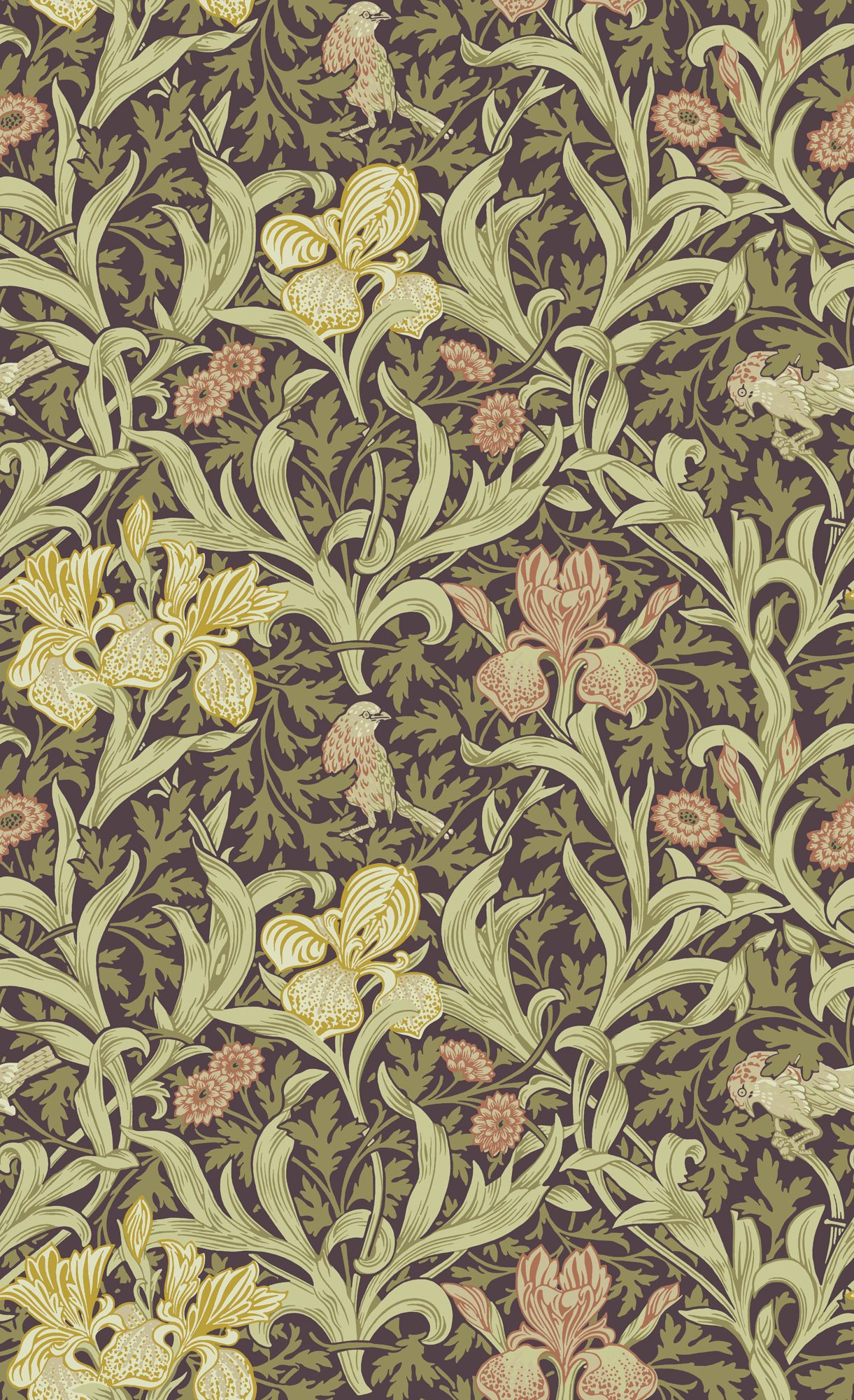 Dutch Wallcoverings Hidden Tr2 -Iris Brown/Green - Bruin/Groen