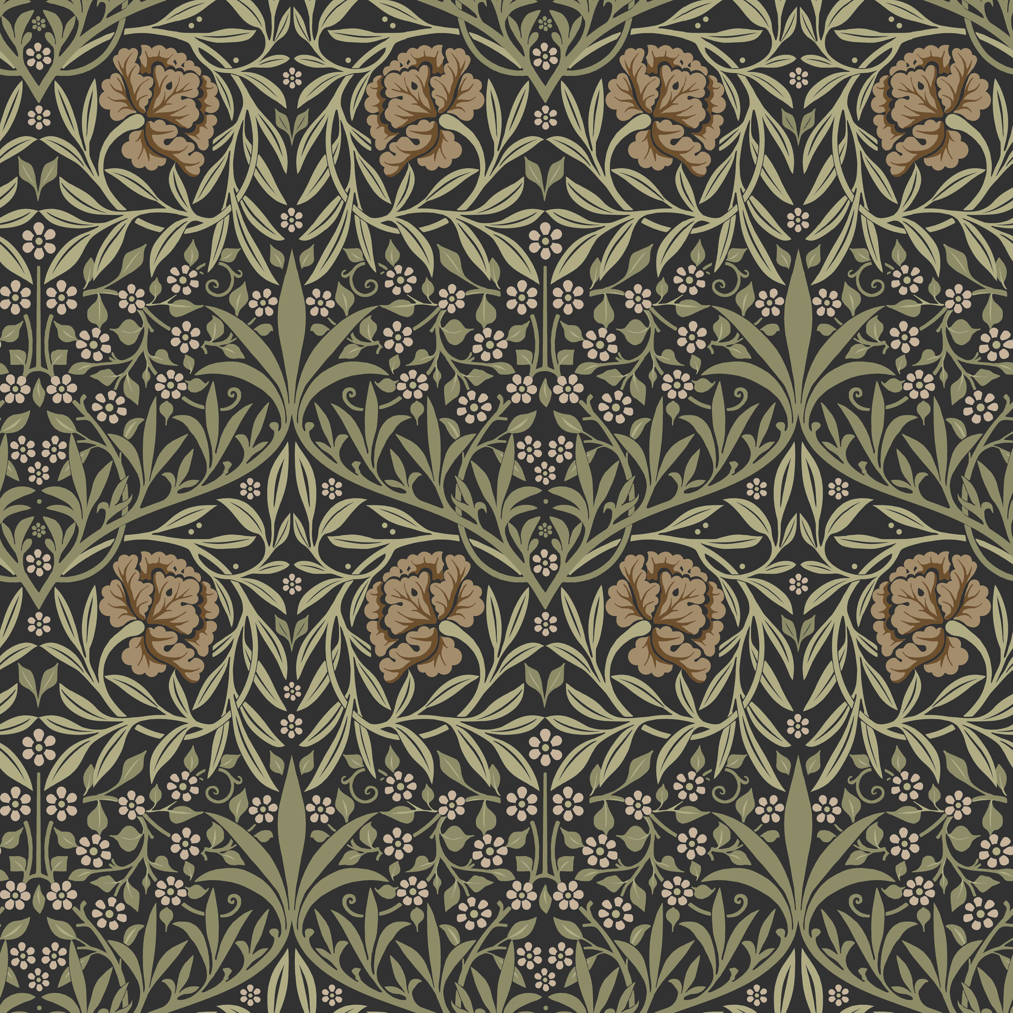 Dutch Wallcoverings Hidden Tr2 -Oxford Union Black/Grn - Zwart/Groen