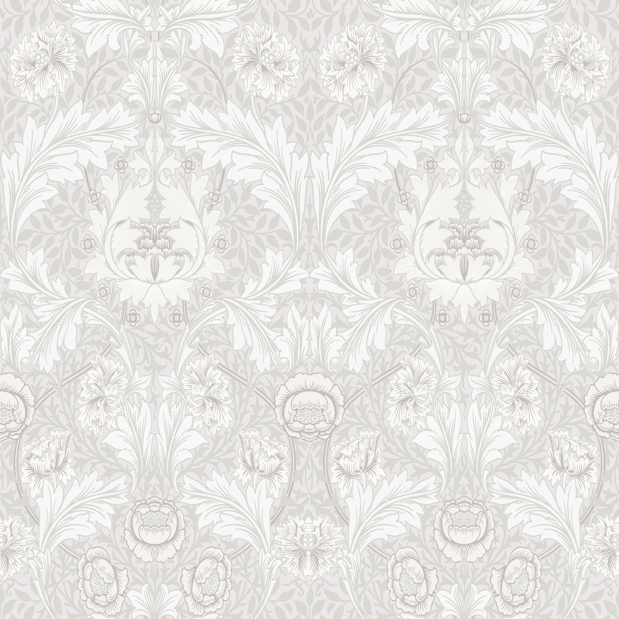 Dutch Wallcoverings Hidden Tr2 -Myrtle White/Grey - Wit/Grijs