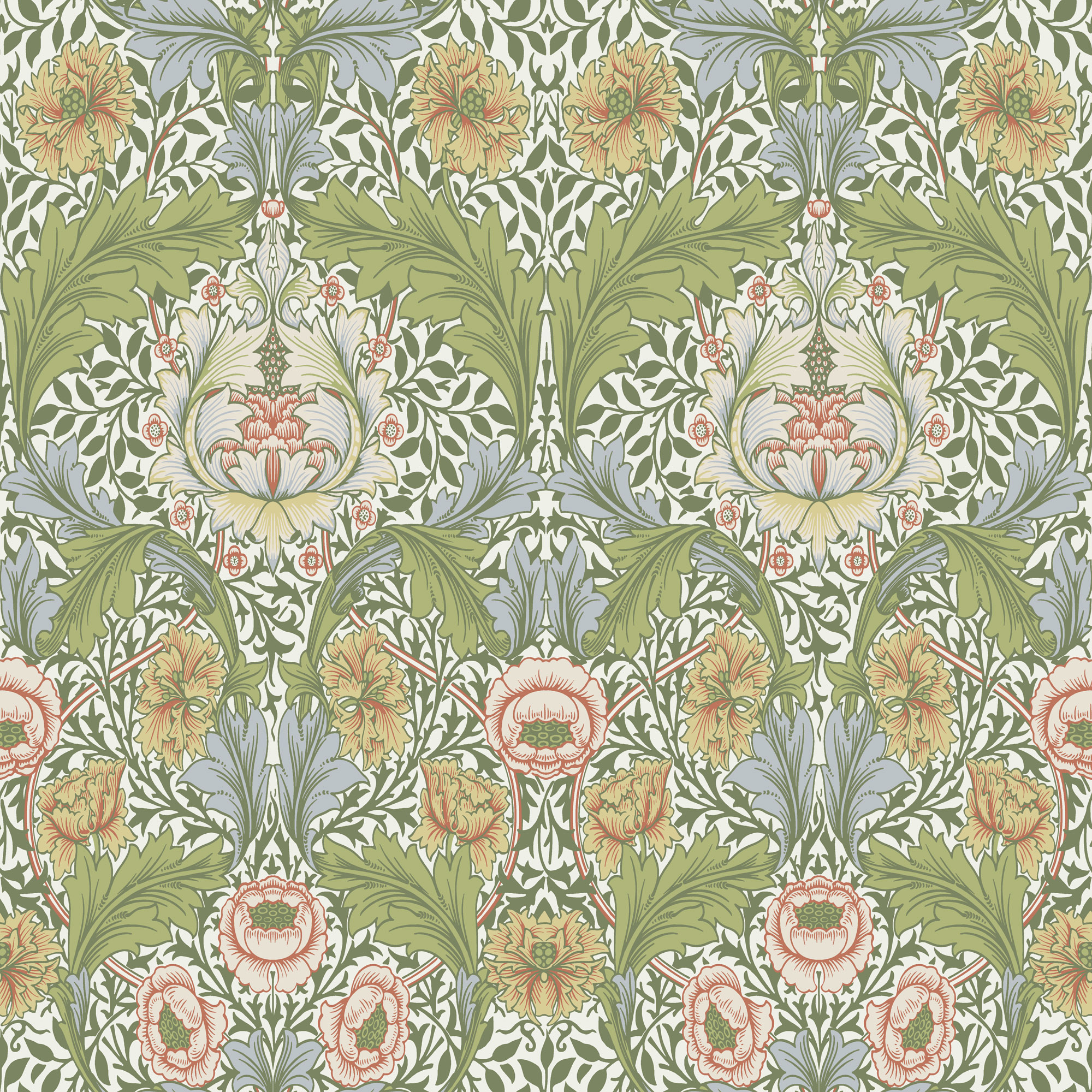 Dutch Wallcoverings Hidden Tr2 -Myrtle Green/Yellow - Groen/Geel