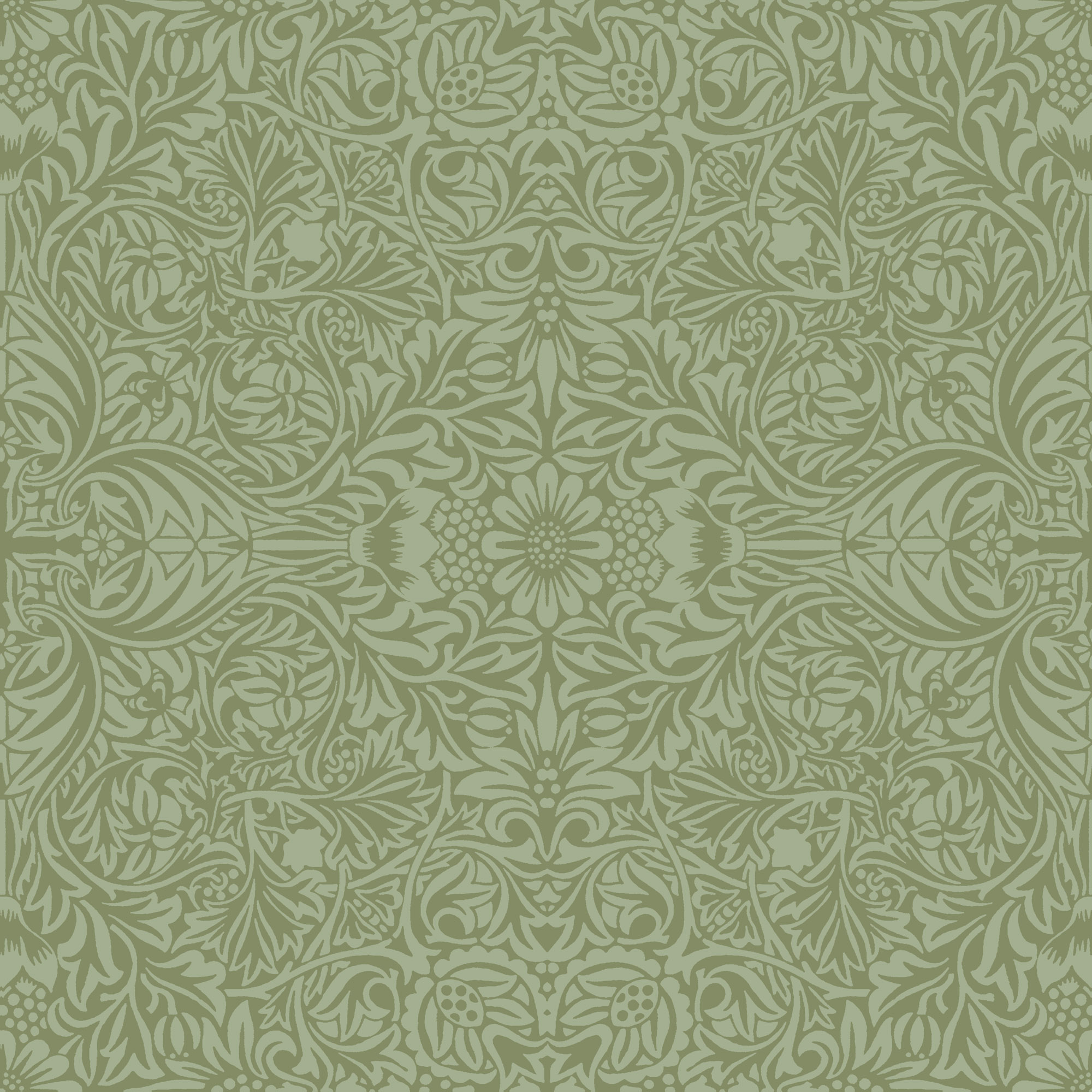 Dutch Wallcoverings Hidden Tr2 -Ceiling Green - Groen