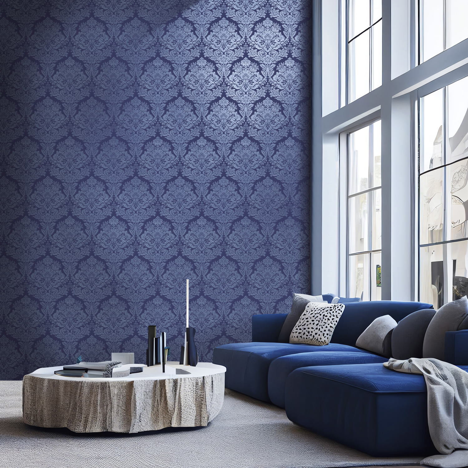 Dutch Wallcoverings New Tekko Medaillon - Blauw