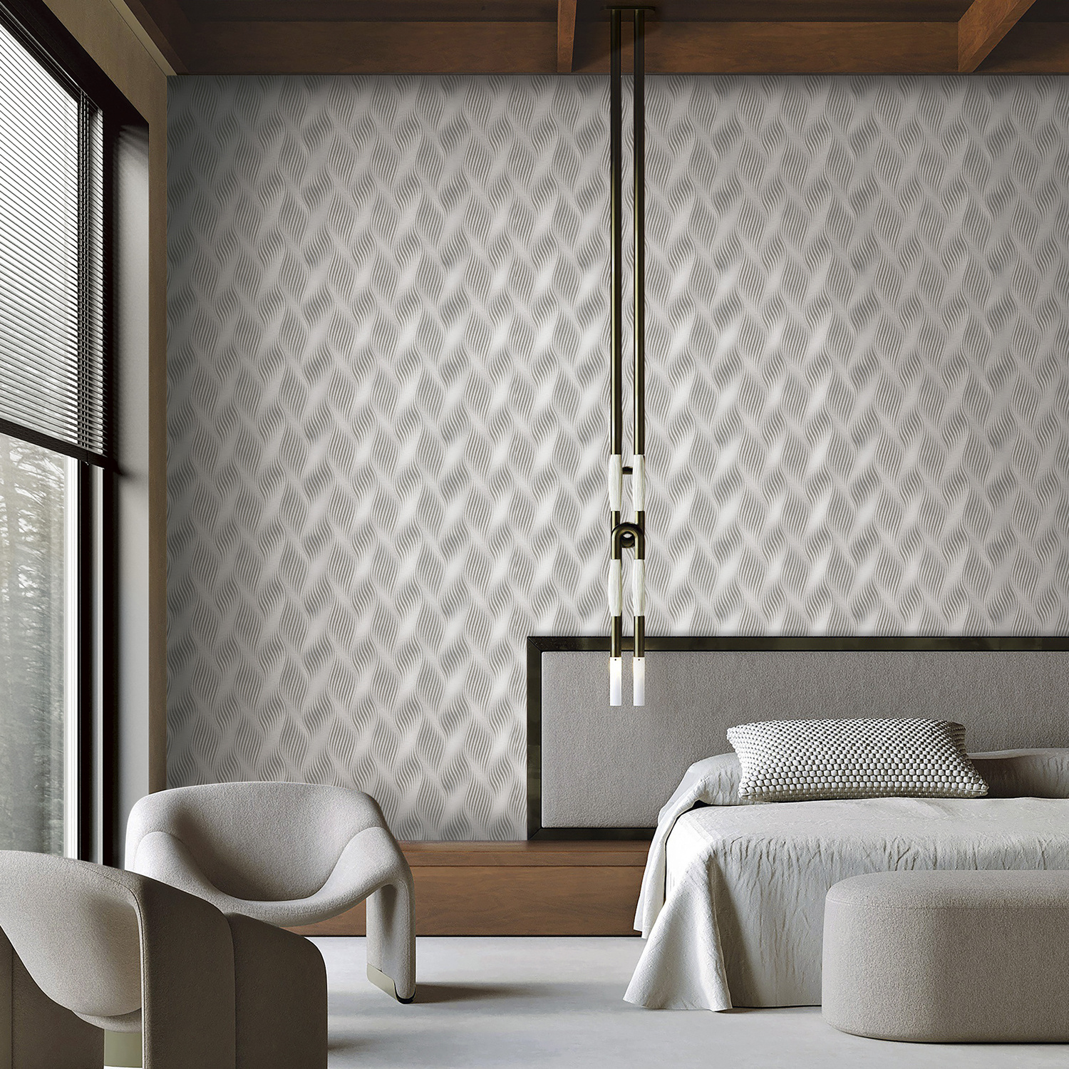 Dutch Wallcoverings New Tekko Golf - Zilver