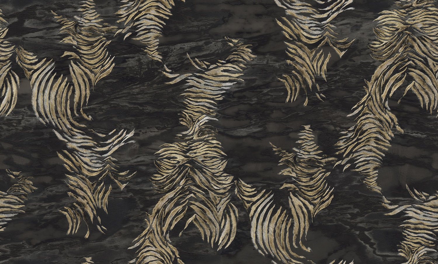 Dutch Wallcoverings Roberto Cavalli 9 - Zebra Zw/Goud - Zwart/Goud