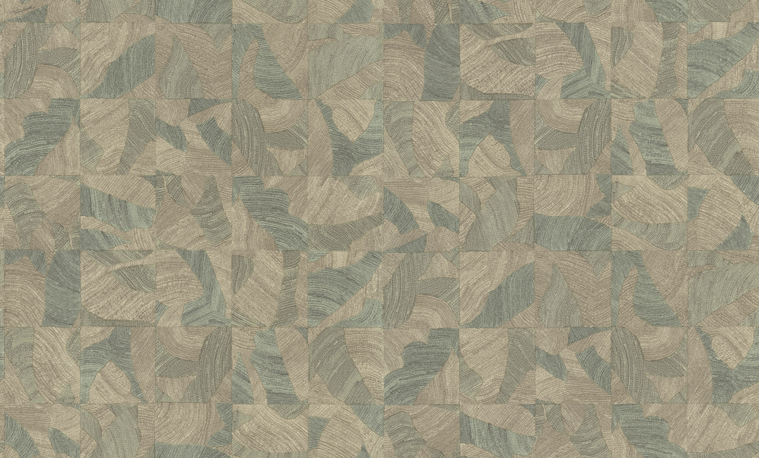 Dutch Wallcoverings Roberto Cavalli 9 - Blok Grn/Bei - Groen/Beige