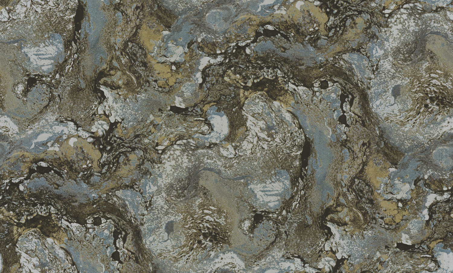 Dutch Wallcoverings Carrara Best - Blauw/Goud