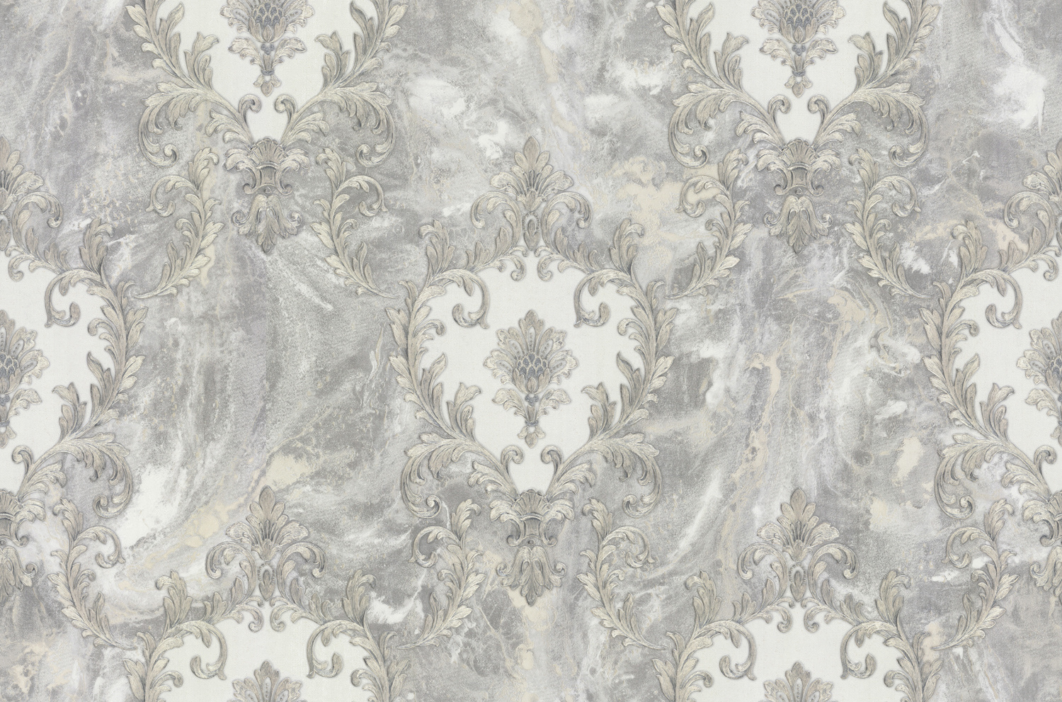 Dutch Wallcoverings Carrara Best - Grijs/Zilver