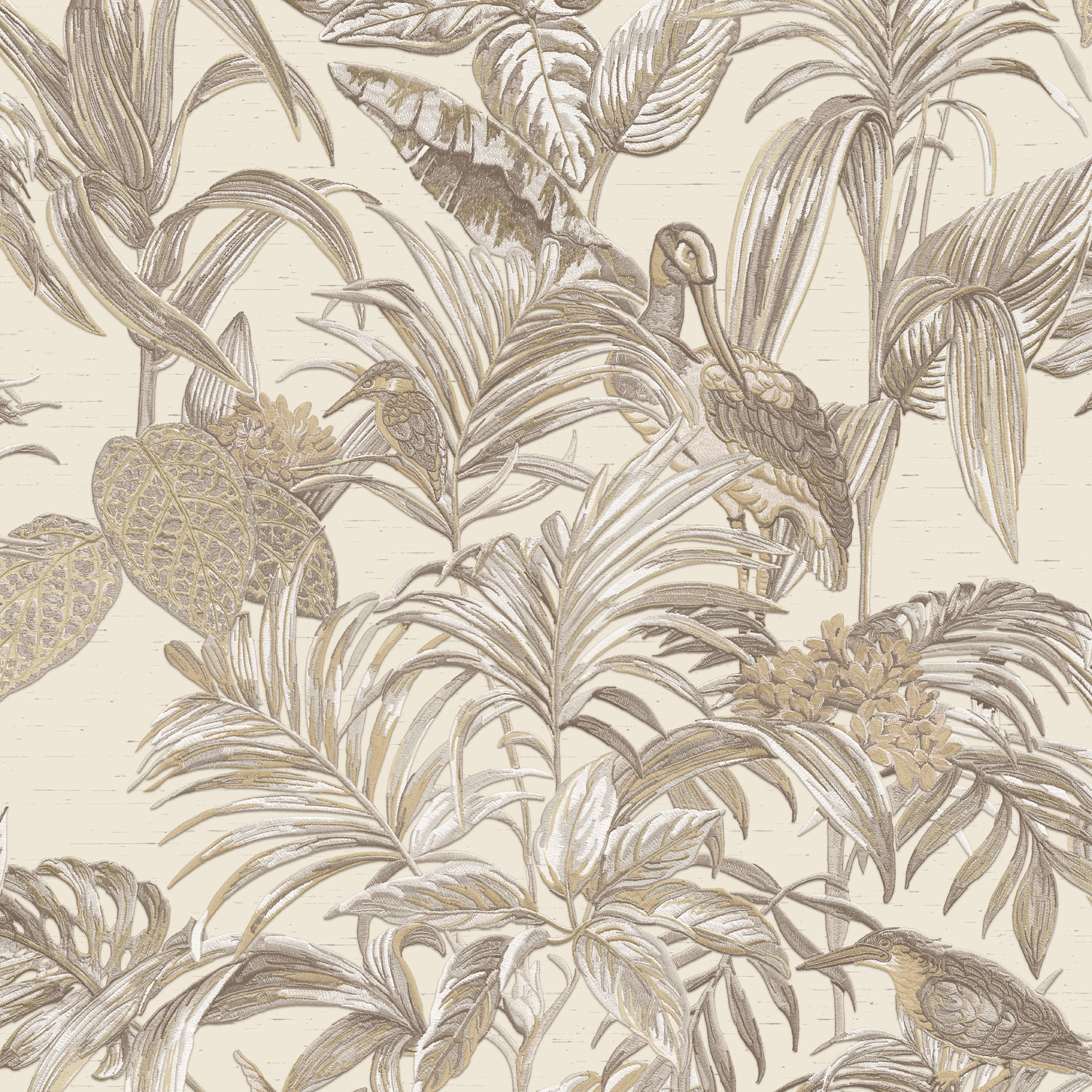 Dutch Wallcoverings Wallstitch/Bs1 Bird Of Paradise Crm - Creme