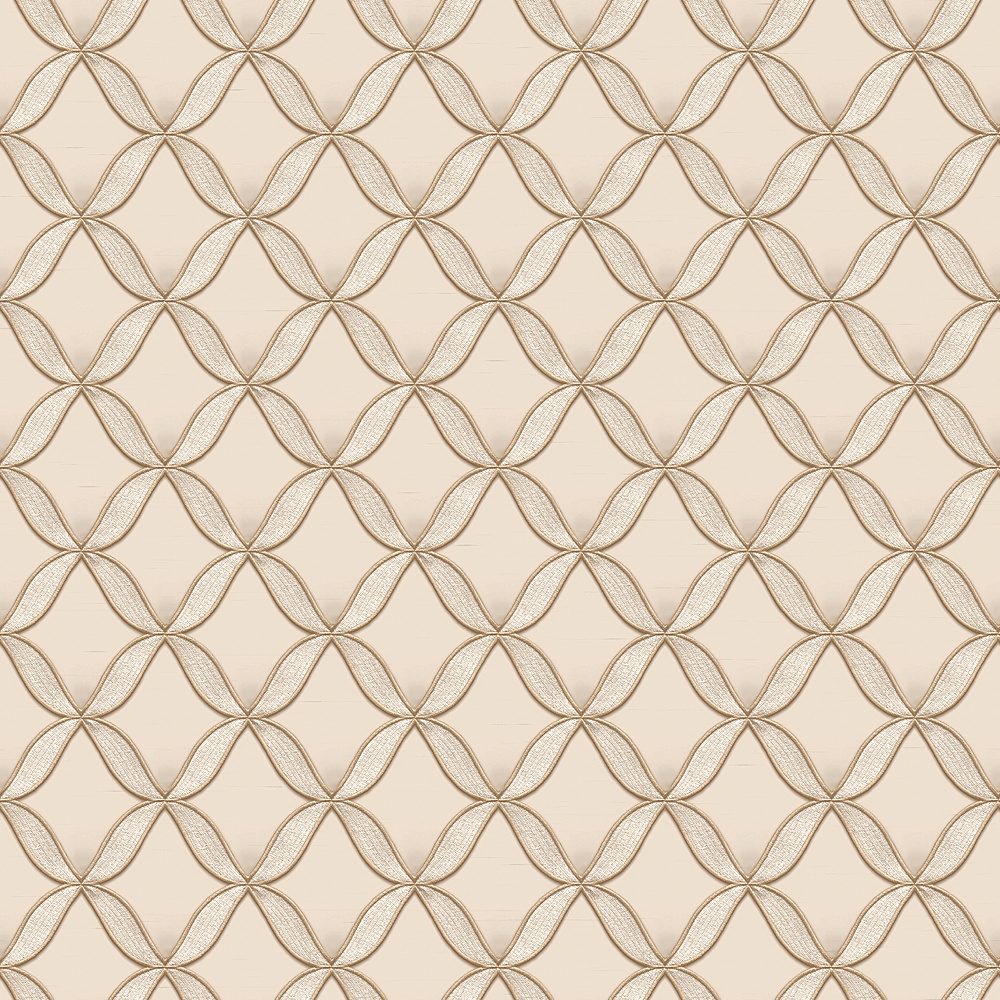 Dutch Wallcoverings Fabric Touch/Bs1 Geometric Cream - Creme