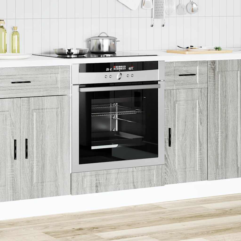 vidaXL Ovenkast Porto bewerkt hout grijs sonoma eiken