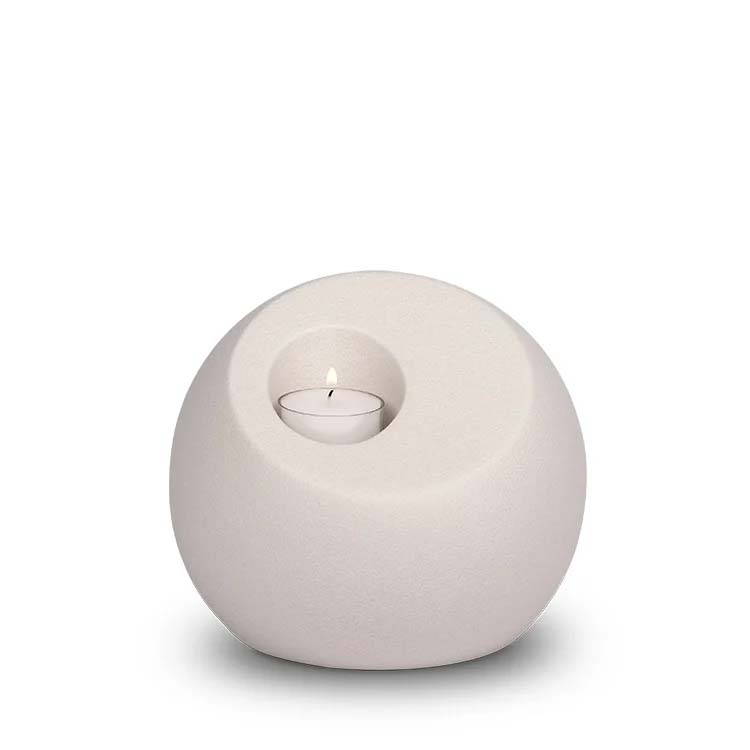 Urnwebshop Kleine Witte Porseleinen Lumos Kaarshouder Urn (1.25 liter)