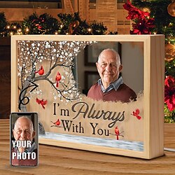 Light in the box gepersonaliseerde fotolamp ik ben altijd bij je gepersonaliseerde fotolijst lamp kerst herdenkingsgeschenken op maat voor verlies van moeder vader opa oma familie